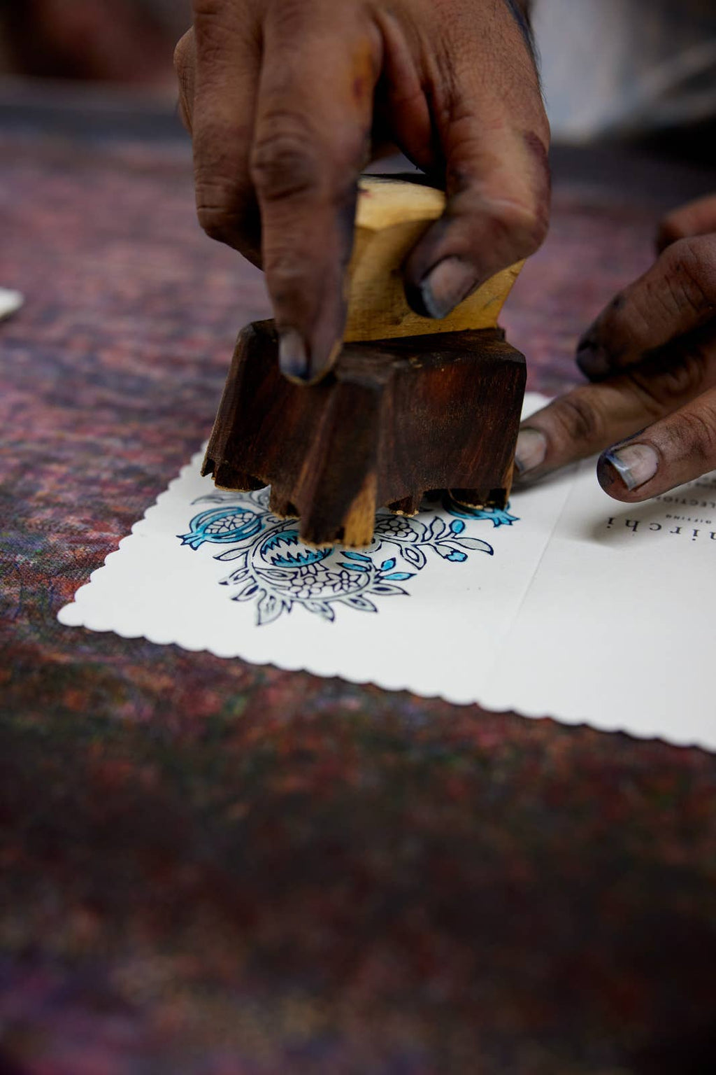 Hand Block Printed Greeting Card - GC Anaar Turquoise