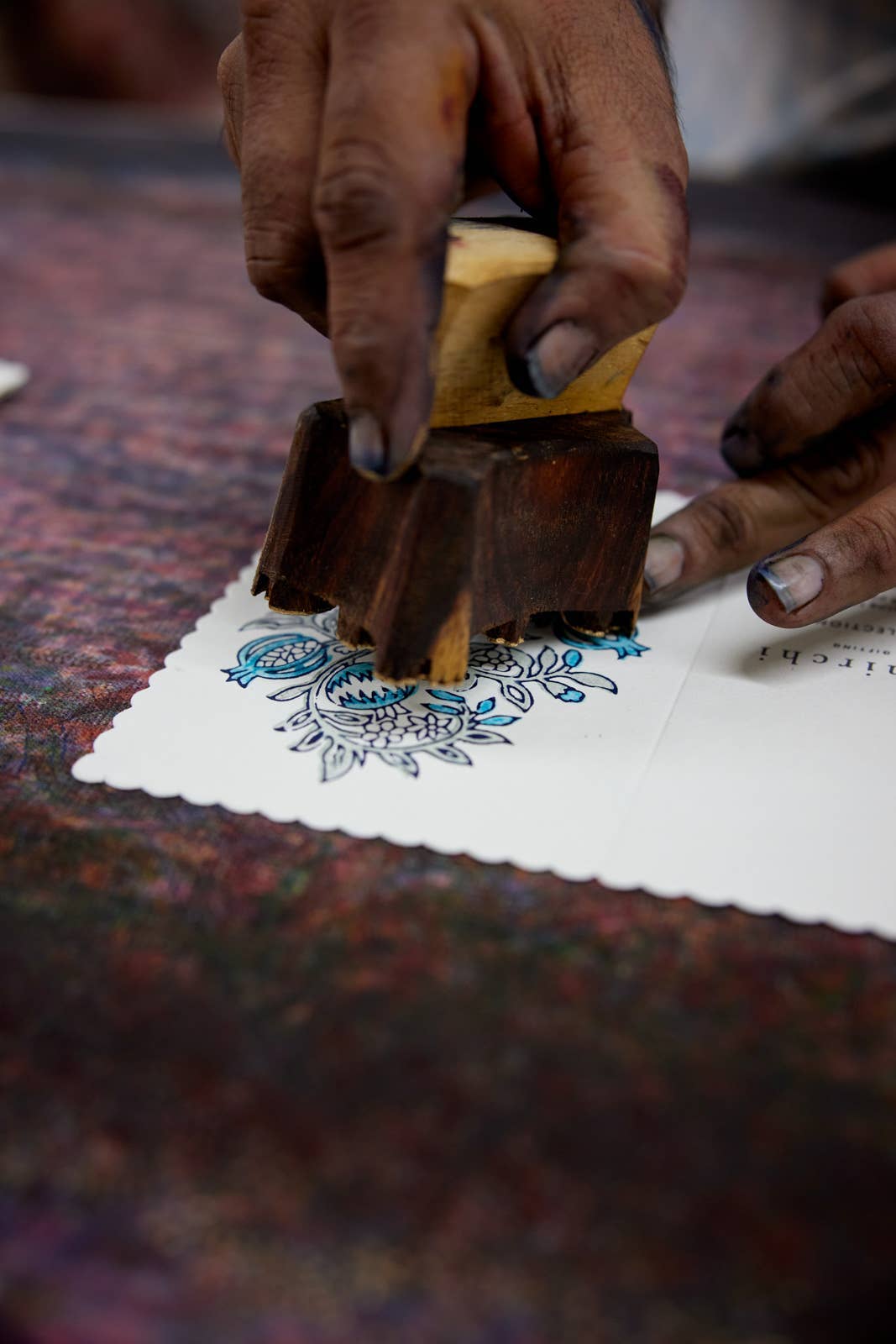 Hand Block Printed Greeting Card - GC Anaar Turquoise