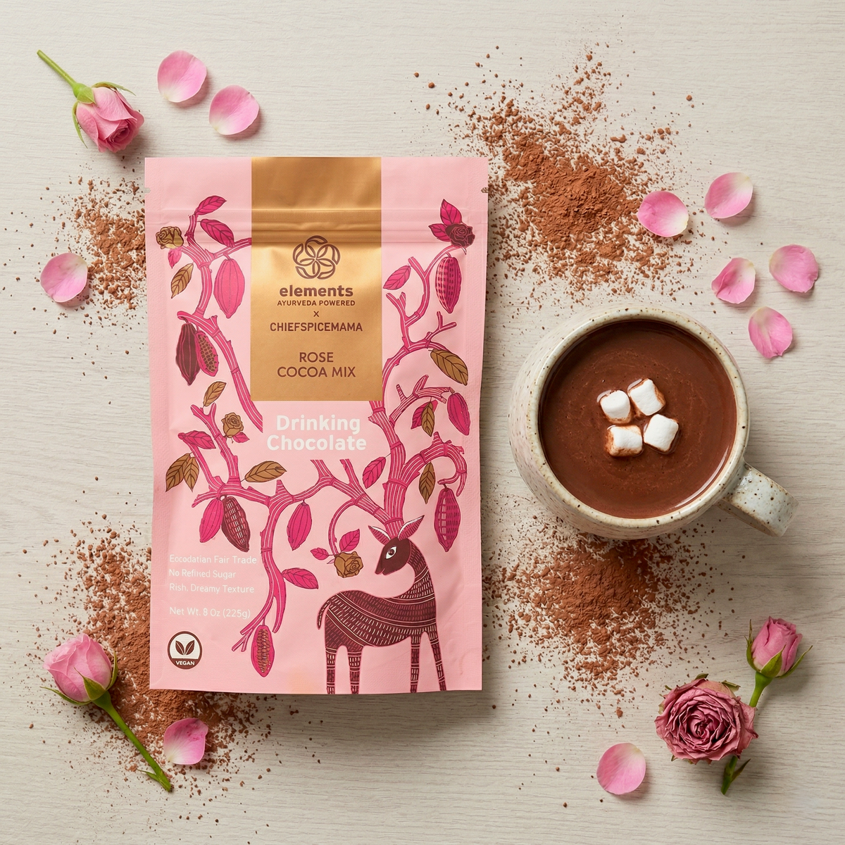 Rose Hot Chocolate Mix | Vegan Gluten Free