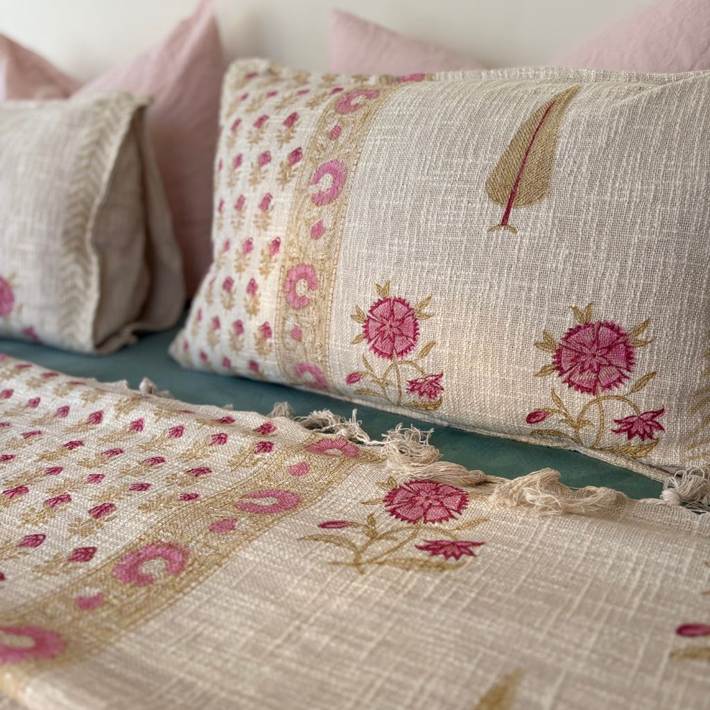 Handcrafted Block Printed Cotton Bed Cover – King Size (275 x 275 cm) | With 2 Pillow Covers