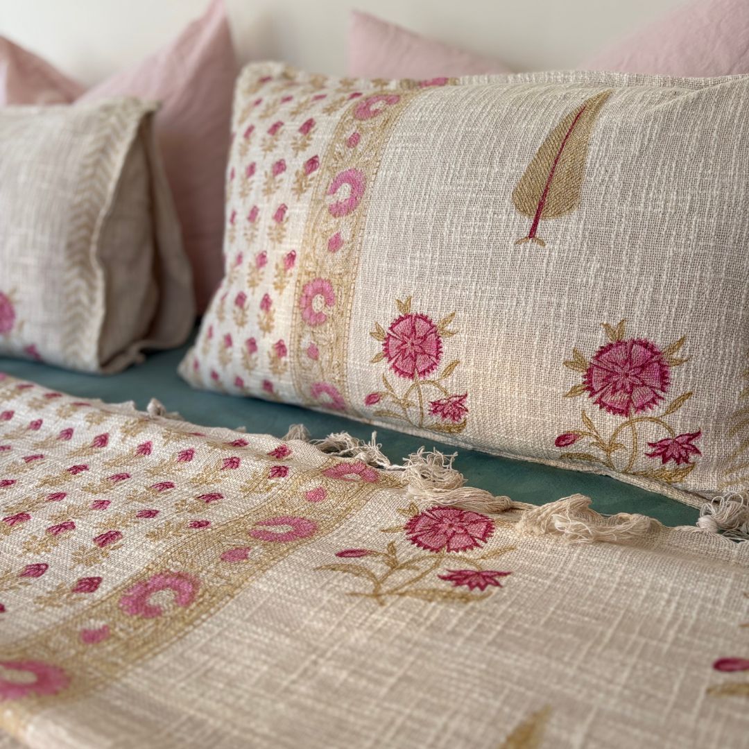 Handcrafted Block Printed Cotton Bed Cover – King Size (275 x 275 cm) | With 2 Pillow Covers