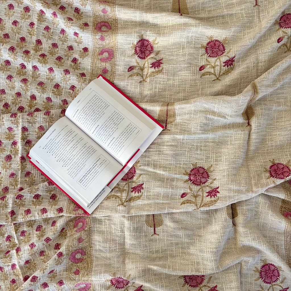 Handcrafted Block Printed Cotton Bed Cover – King Size (275 x 275 cm) | With 2 Pillow Covers