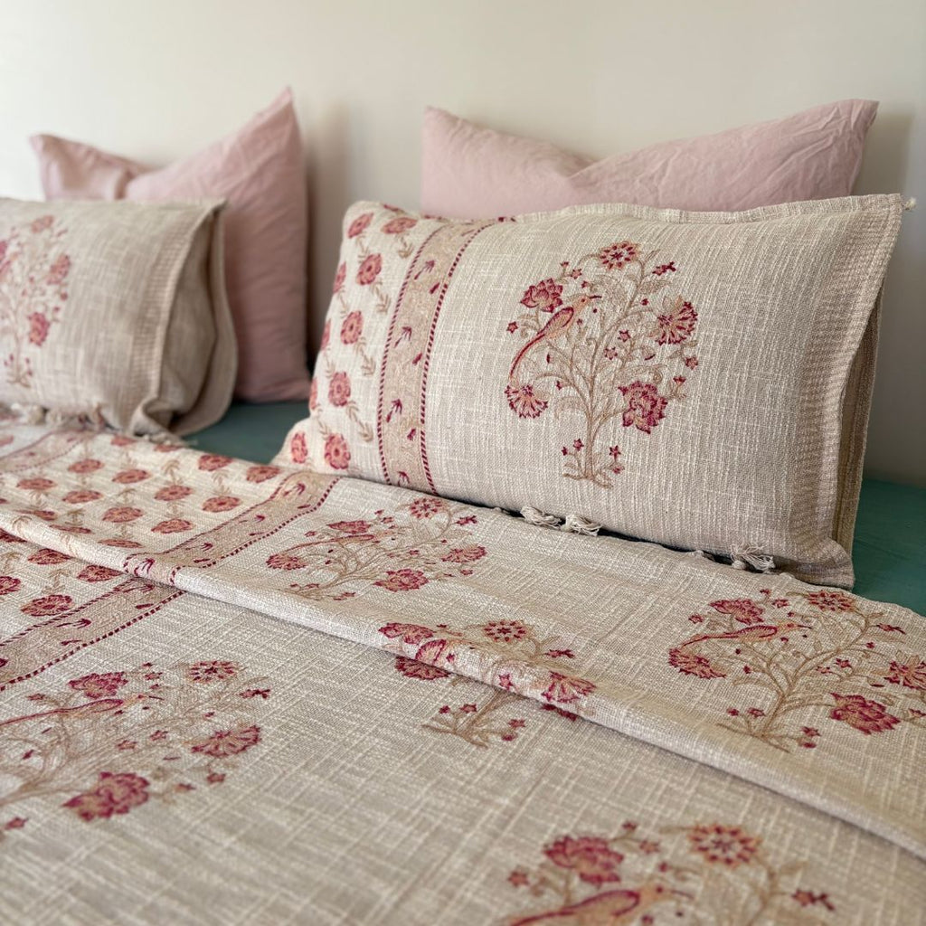 Handcrafted Block Printed Cotton Bed Cover – King Size (275 x 275 cm) | With 2 Pillow Covers