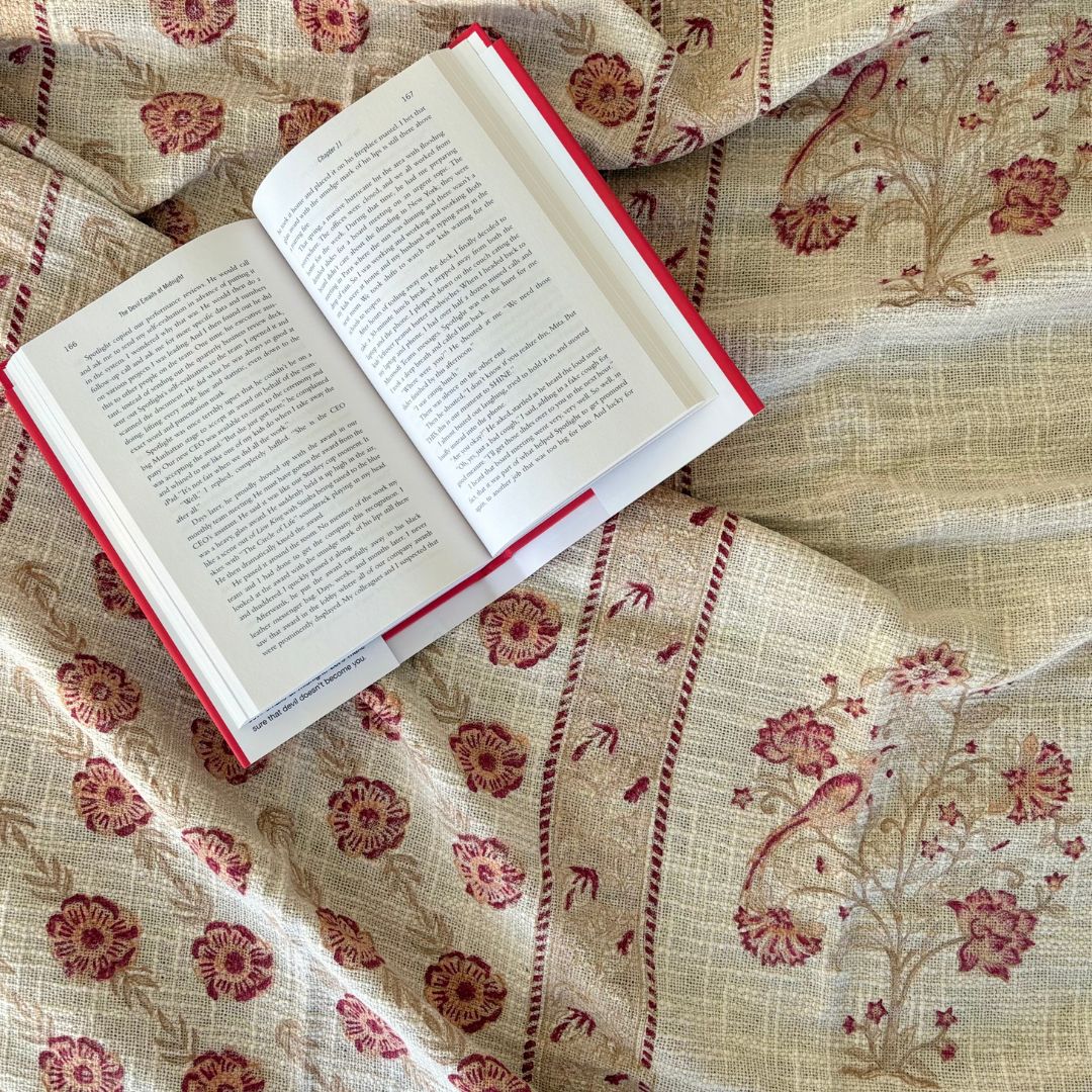 Handcrafted Block Printed Cotton Bed Cover – King Size (275 x 275 cm) | With 2 Pillow Covers