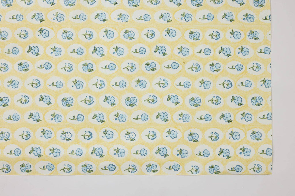 Block Printed Wrapping Paper Sheets - Scallop Tiles Alaska