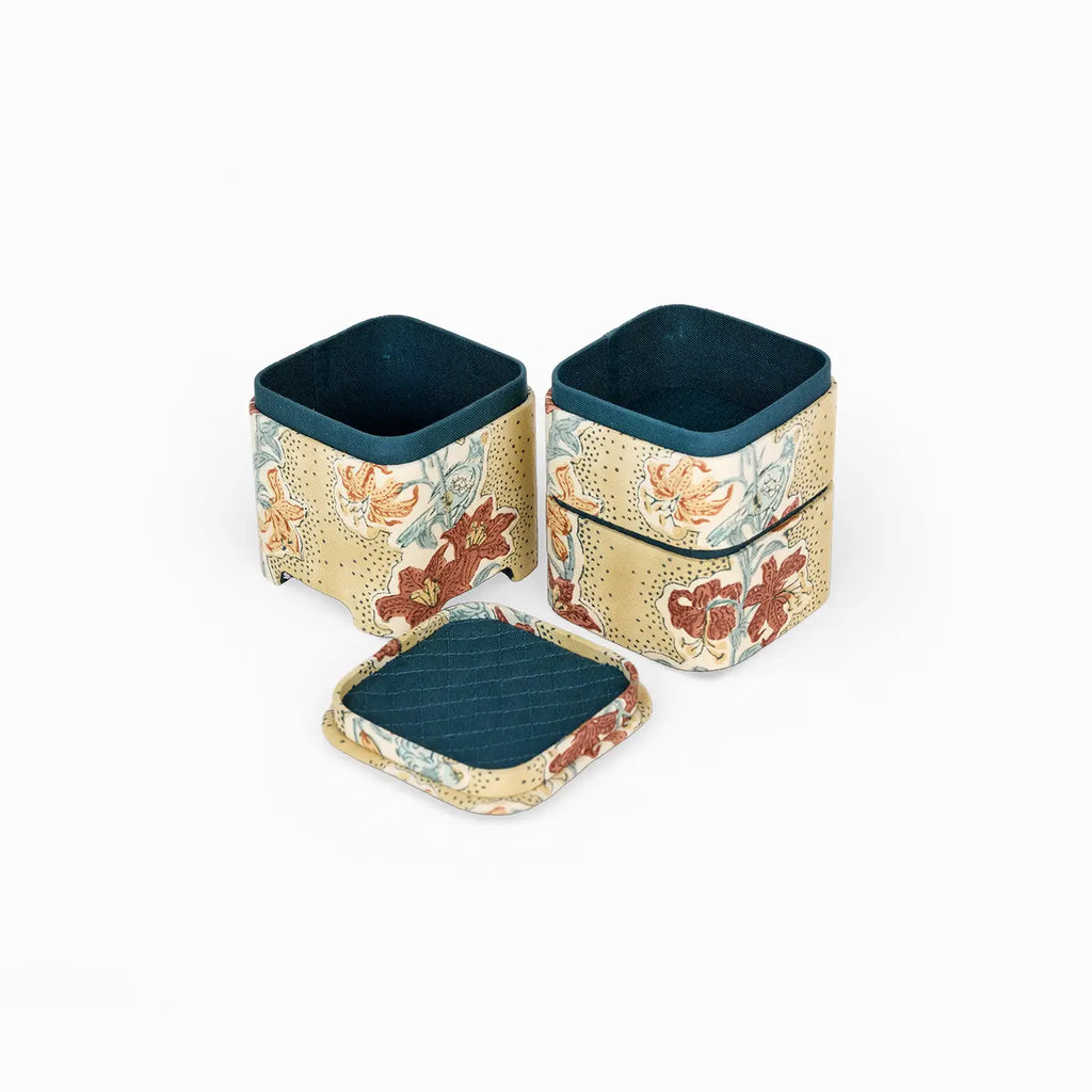 Block Printed Jubako Box Mustard Meher