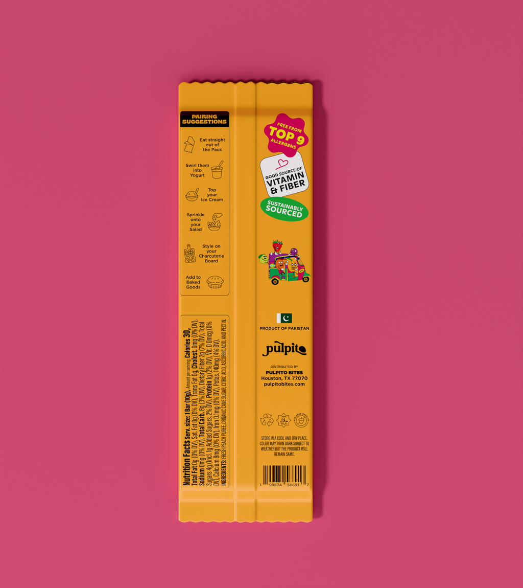 Pretty Peach - Natural Fruit Snacks- Dried Fruit Bars