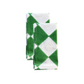Block Printed Table Napkin - Checks Green
