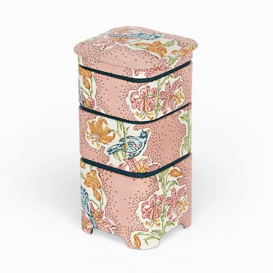 Block Printed Jubako Box Rose Meher
