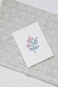 Seashell grey handblockprinted Kitchen dishcloth