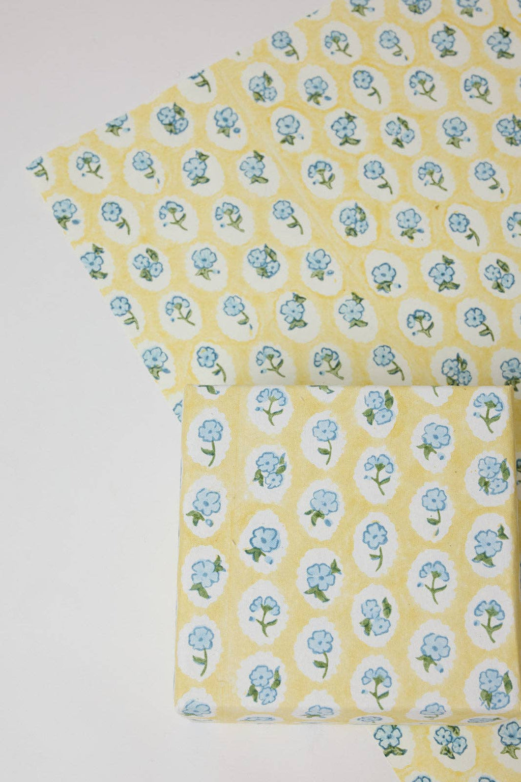 Block Printed Wrapping Paper Sheets - Scallop Tiles Alaska