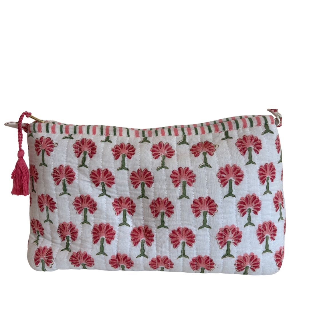 Hand Block Printed Cosmetic/Travel Pouches: Palm