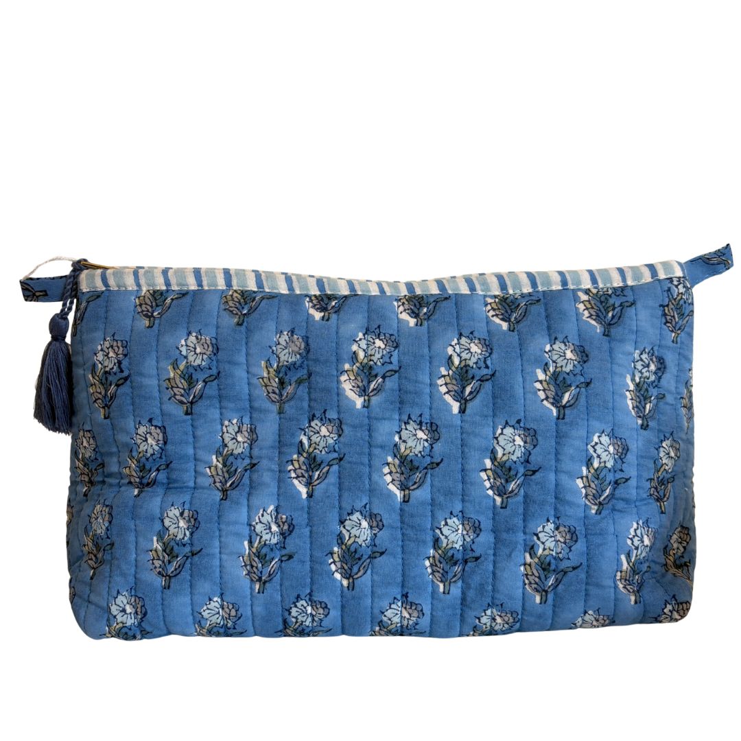 Hand Block Printed Cosmetic/Travel Pouches: Jal