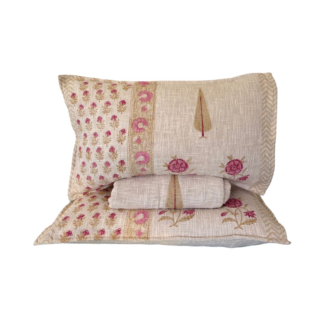 Handcrafted Block Printed Cotton Bed Cover – King Size (275 x 275 cm) | With 2 Pillow Covers