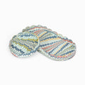 Hand Marbeled Scalloped Oval Tray Set Ocean Mountain