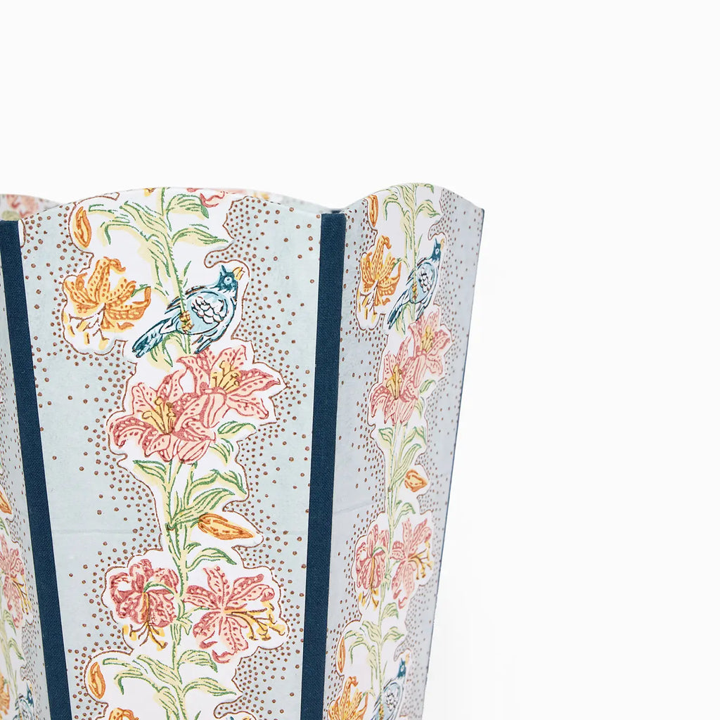 Block Printed Scalloped Basket Sky Meher