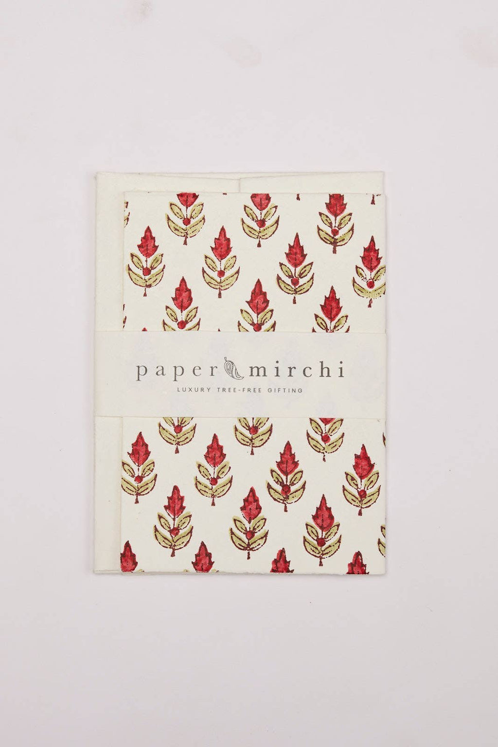 Hand Block Printed Greeting Card - Buti Scarlet
