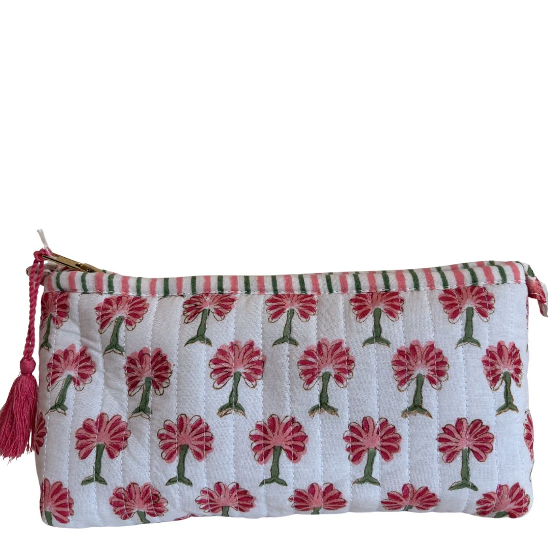 Hand Block Printed Cosmetic/Travel Pouches: Palm