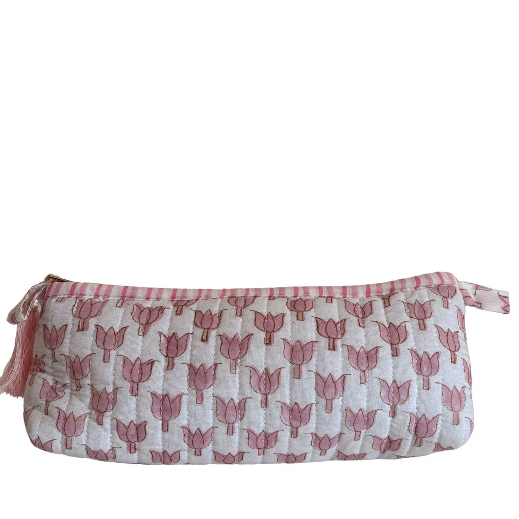 Hand Block Printed Cosmetic/Travel Pouches: Kamal