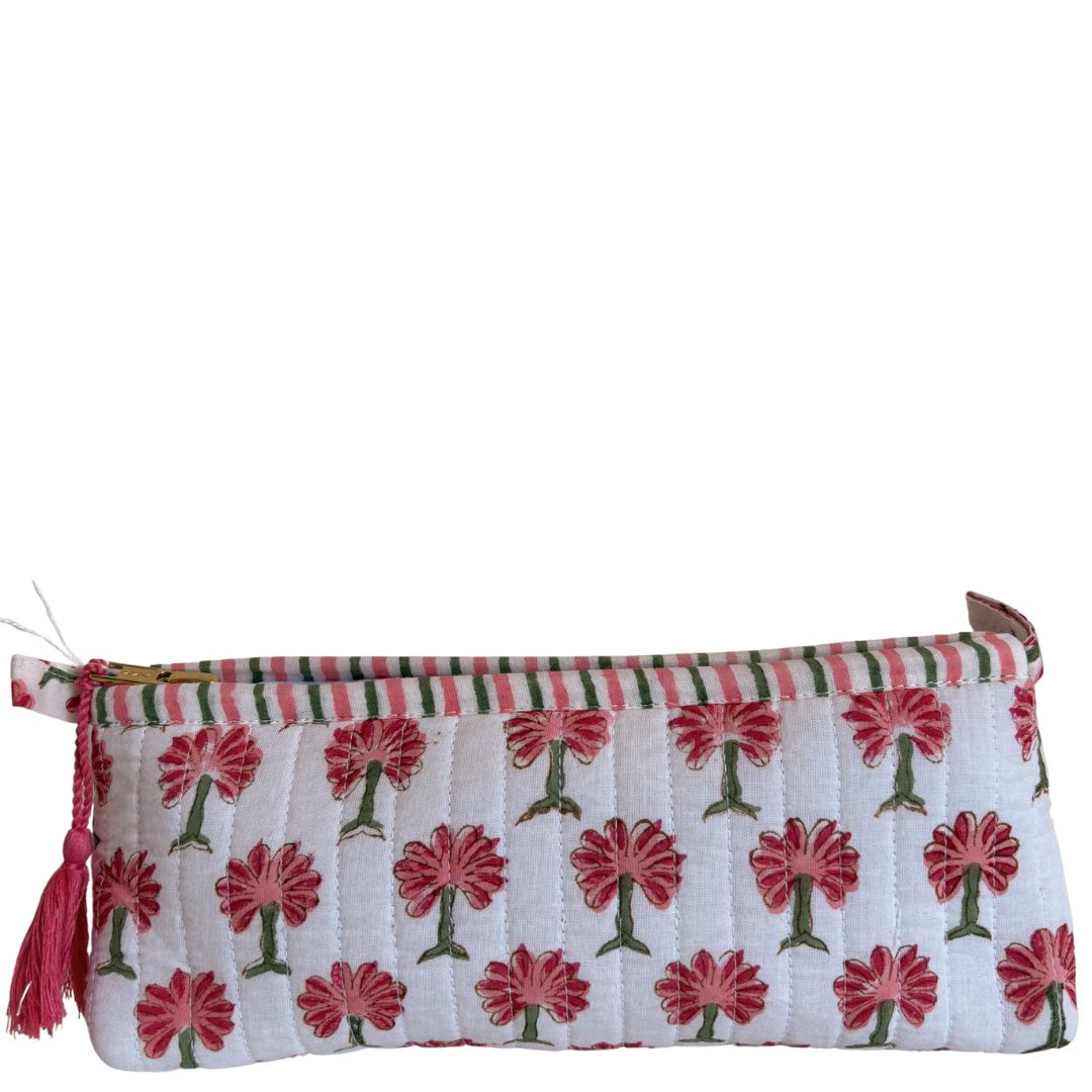 Hand Block Printed Cosmetic/Travel Pouches: Palm