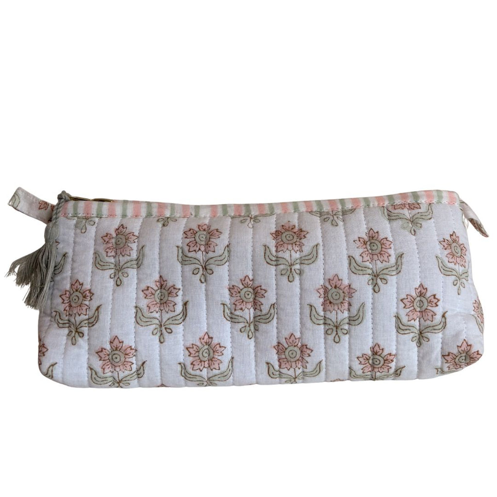 Hand Block Printed Cosmetic/Travel Pouches: Phool
