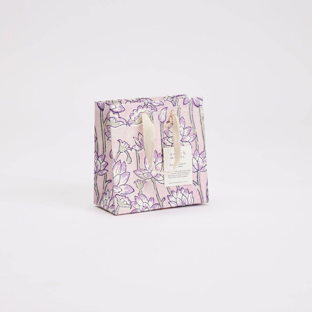 Hand Block Printed Gift Bags (Small) - Lavender