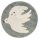 Tapis chambre enfant petit oiseau BOHEMIAN BIRD AQUA
