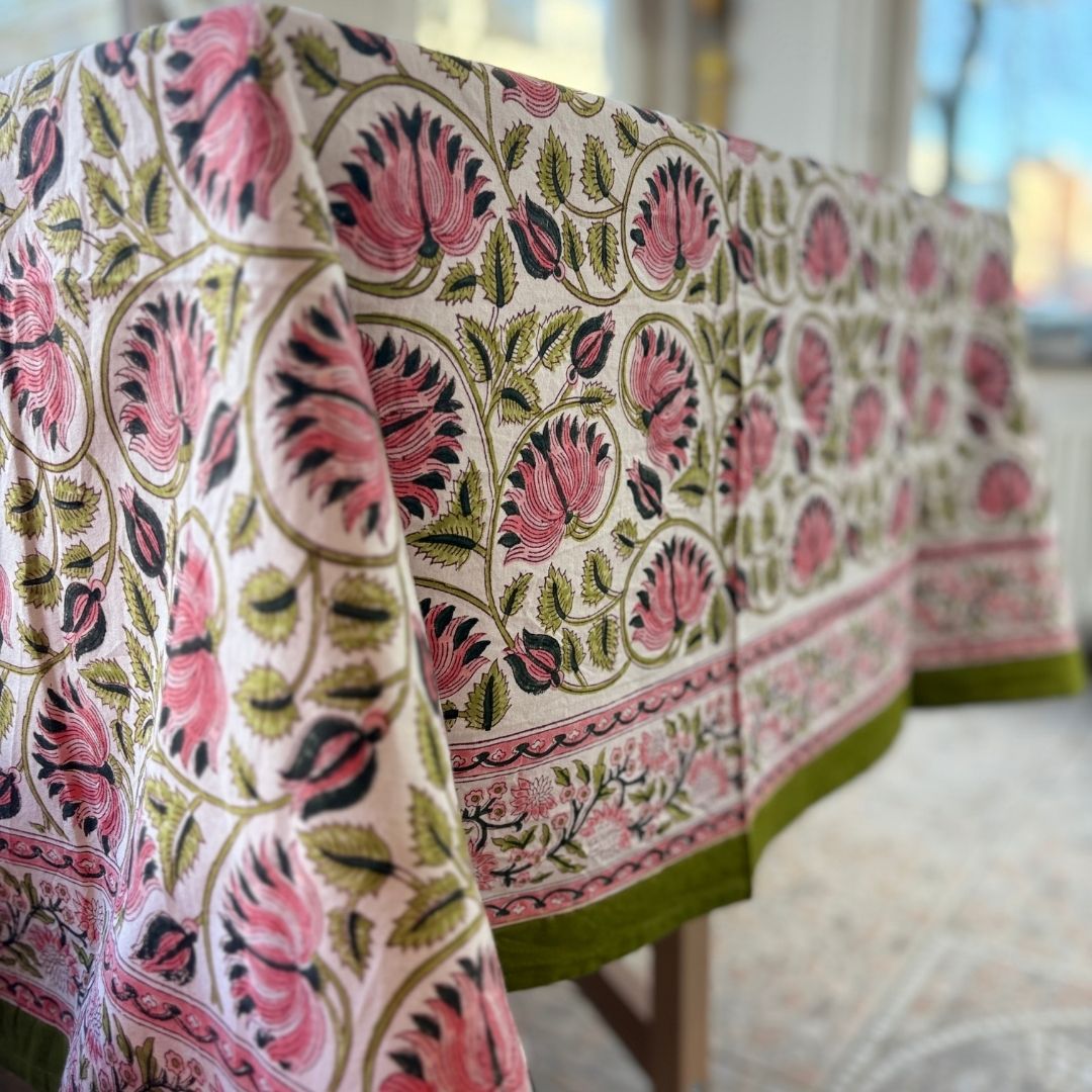 Block Printed Table Cloth - Small Table