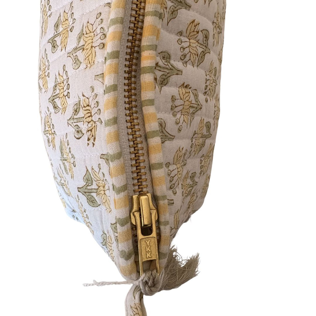 Hand Block Printed Cosmetic/Travel Pouches: Genda