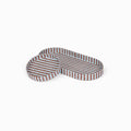 Block Printed Oval Tray Set Classic Stripe Blue Brown