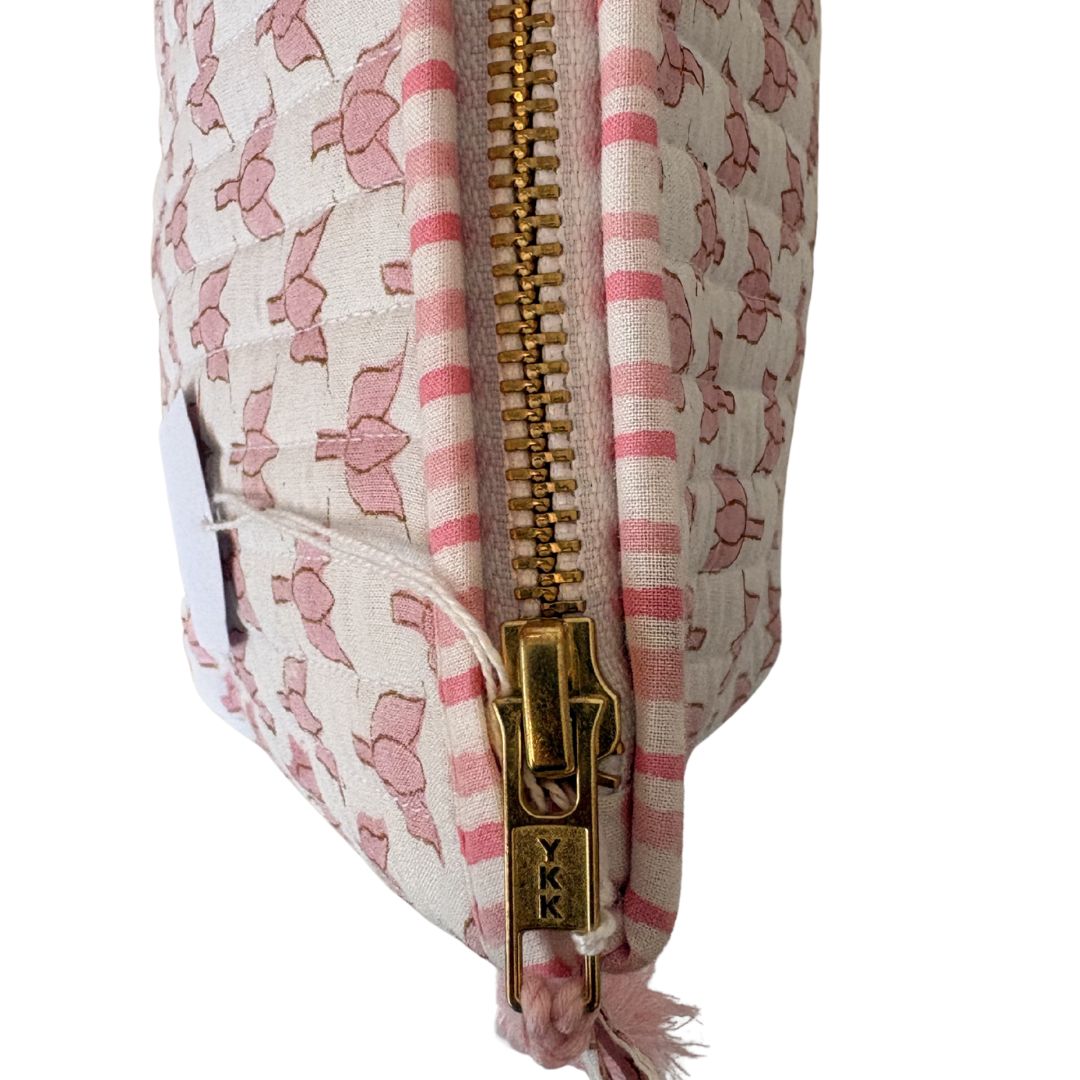 Hand Block Printed Cosmetic/Travel Pouches: Kamal