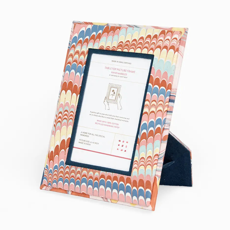 Hand Marbeled Table Top Frame Twilight Mountain
