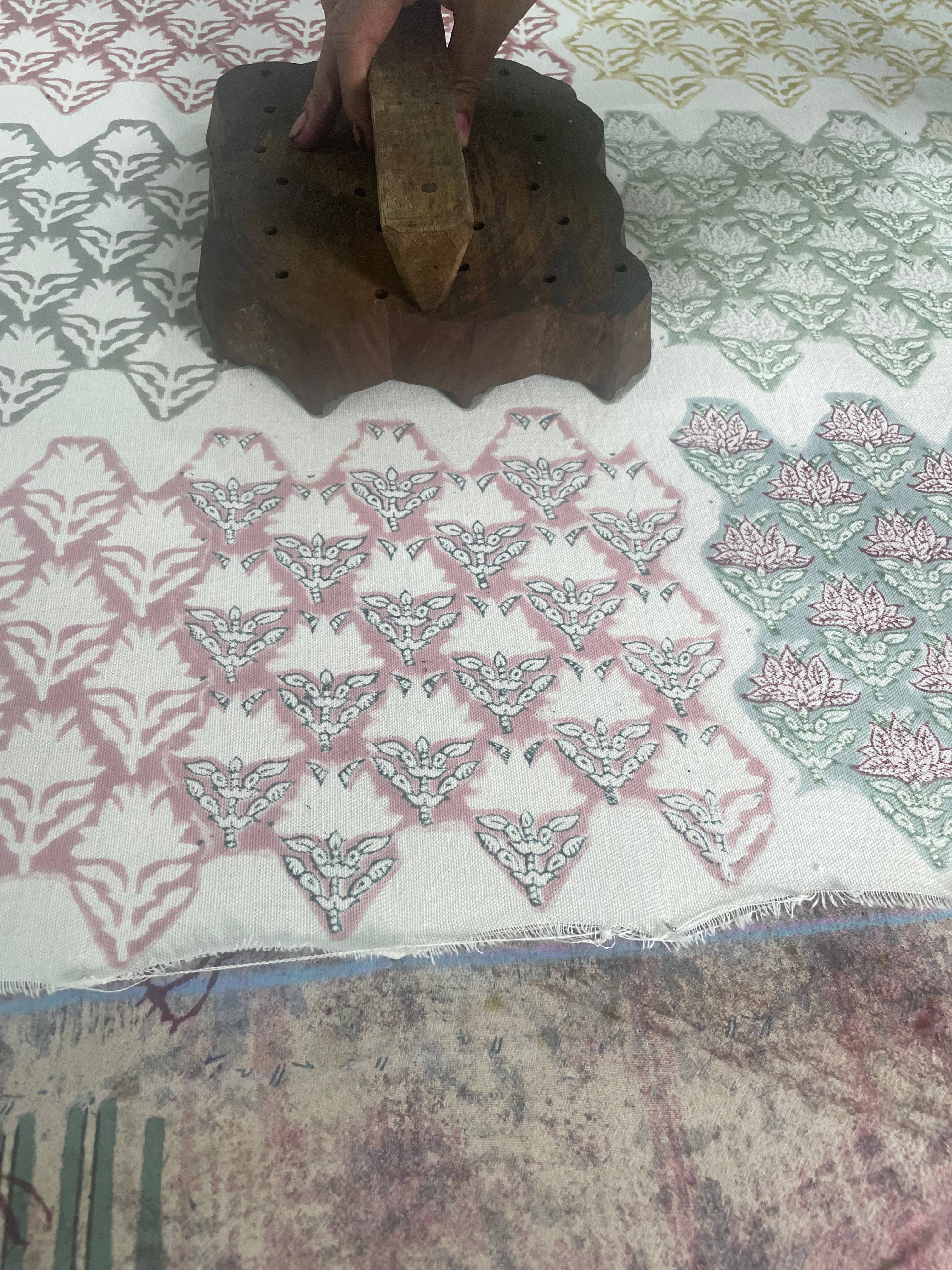 Handmade Curry leaves Blue Dishcloth - 100% Cotton