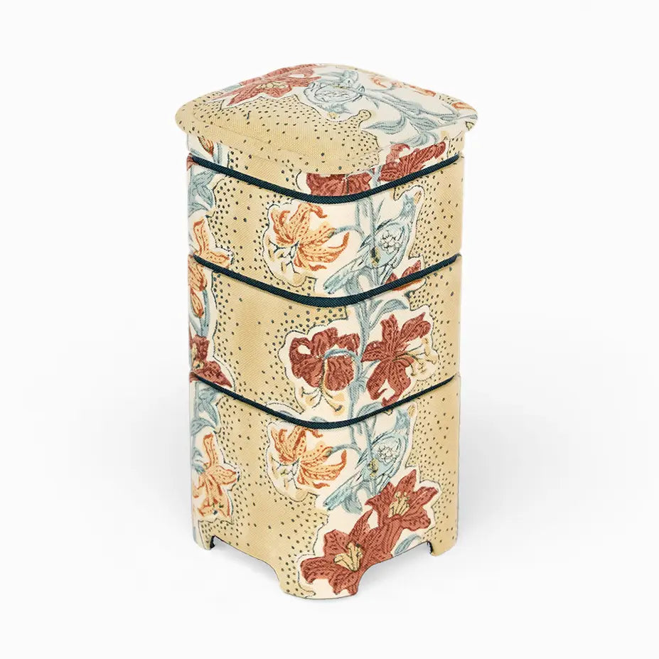 Block Printed Jubako Box Mustard Meher