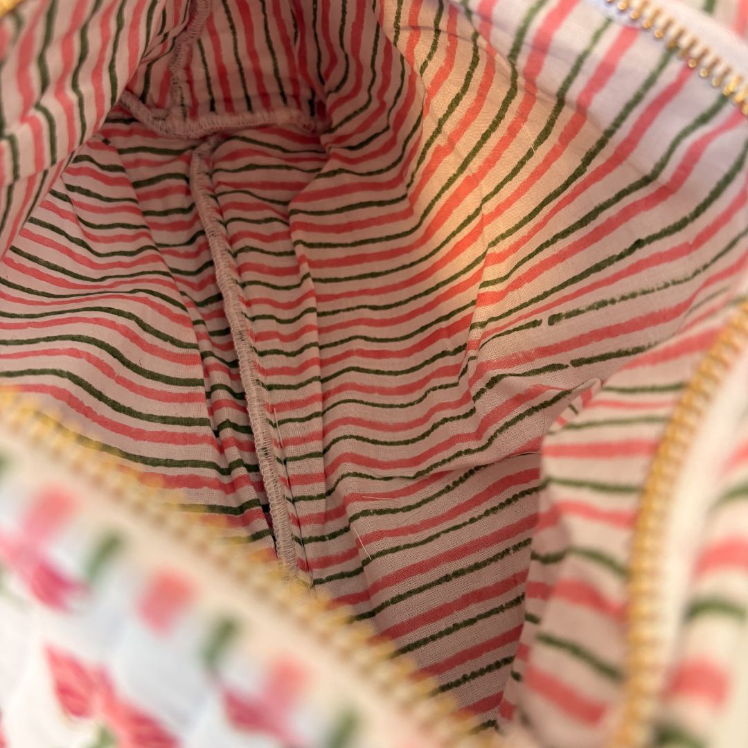Hand Block Printed Cosmetic/Travel Pouches: Palm