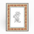 Block Printed Table Top Frame Brick Red Rhea