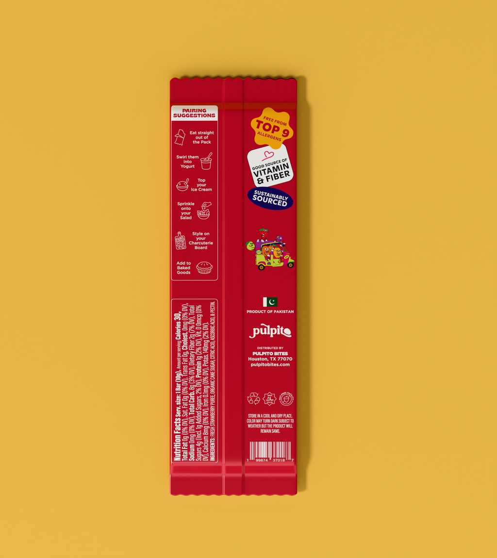 Sassy Strawberry - Natural Fruit Snacks - Dried Fruit Bar