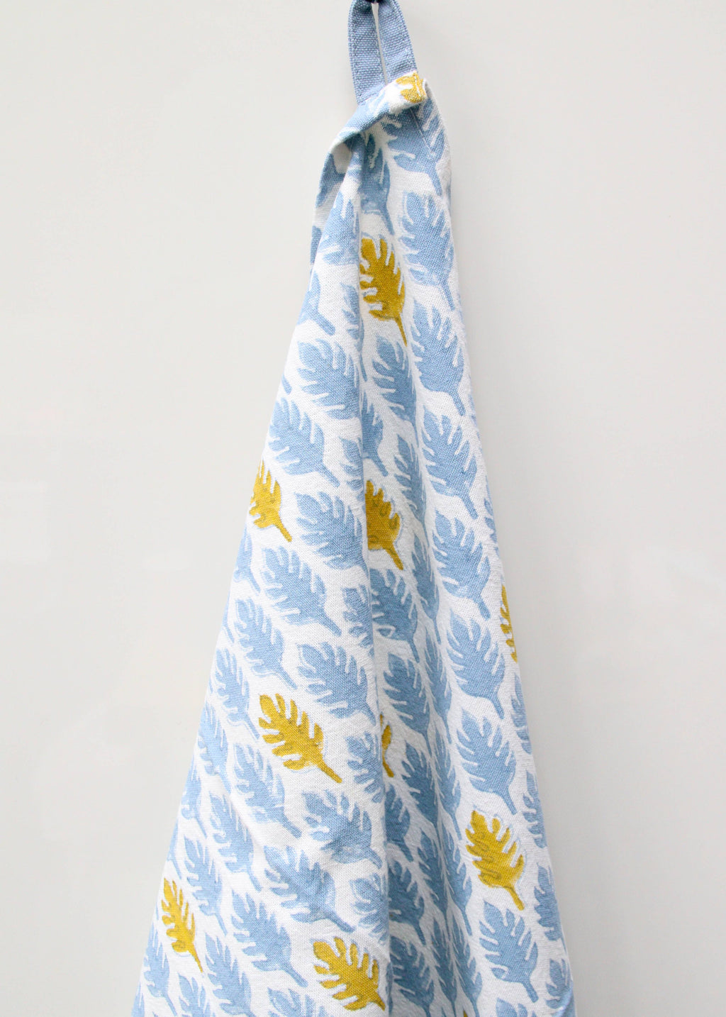 Handmade Curry leaves Blue Dishcloth - 100% Cotton