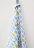 Handmade Curry leaves Blue Dishcloth - 100% Cotton