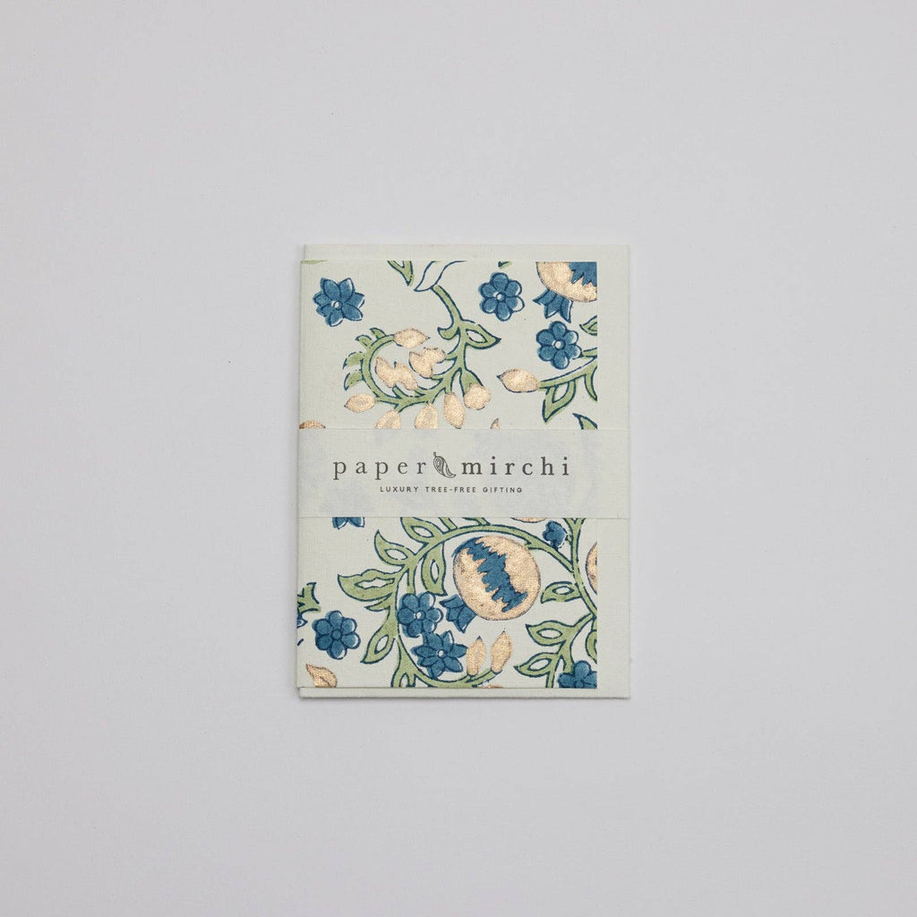 Block Printed Greeting Card - Pomegranate Indigo