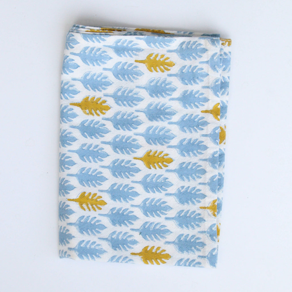 Handmade Curry leaves Blue Dishcloth - 100% Cotton
