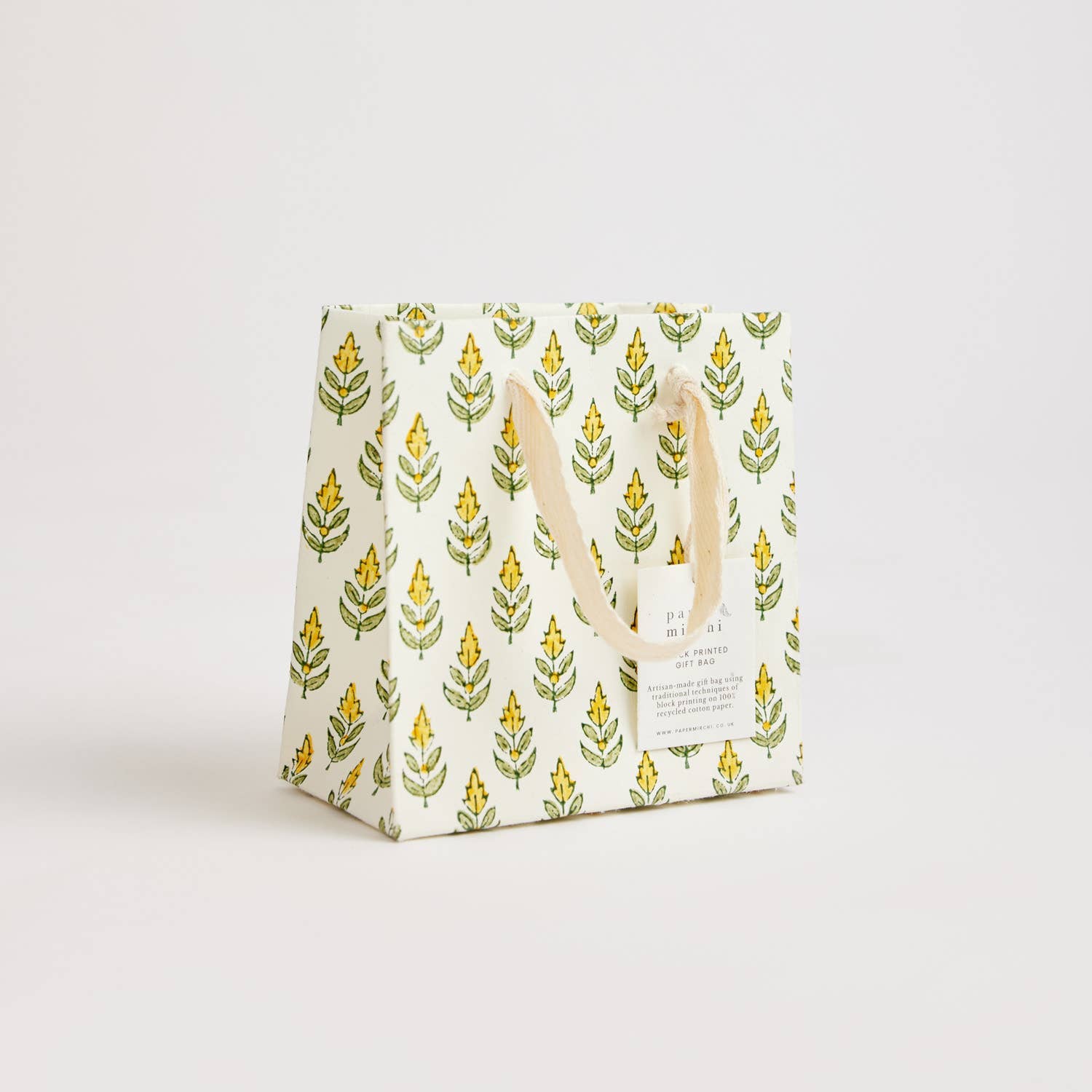 Hand Block Printed Gift Bags (Small) - Sunshine