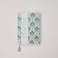 Block Printed Ruled Notebook (A5) - Trellis Indigo