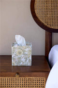 Block Printed Tissue Box - Wild Rose Buttercream