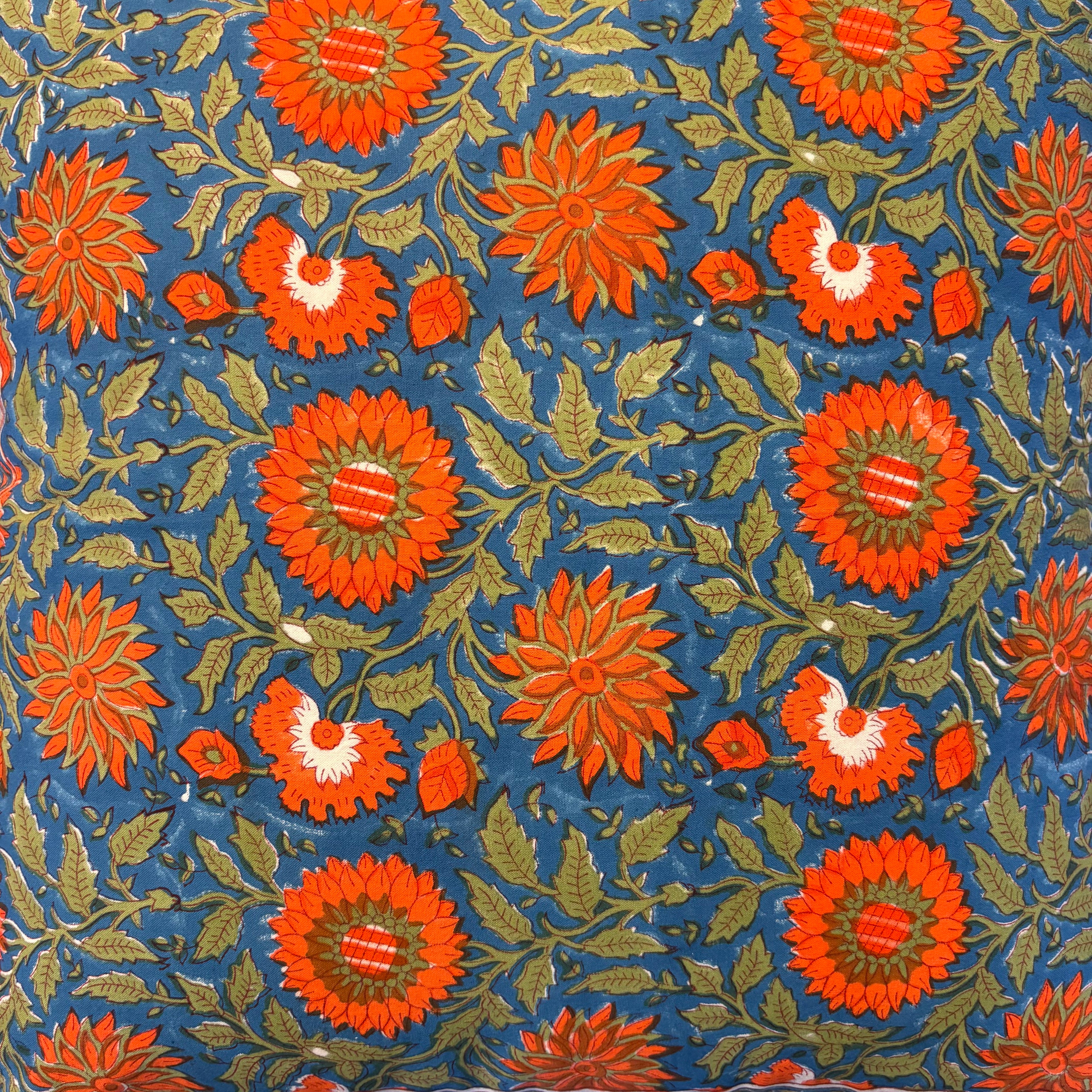 Block-Printed Cushion Cover - Tropical Garden