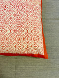 Block-Printed Cushion Cover - Salmon Blooms