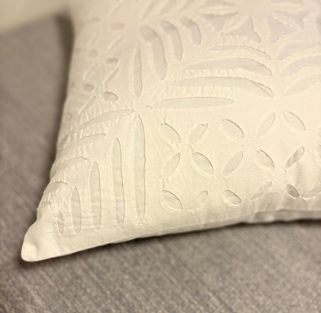 Appliqué Cushion Cover - Warm Snow