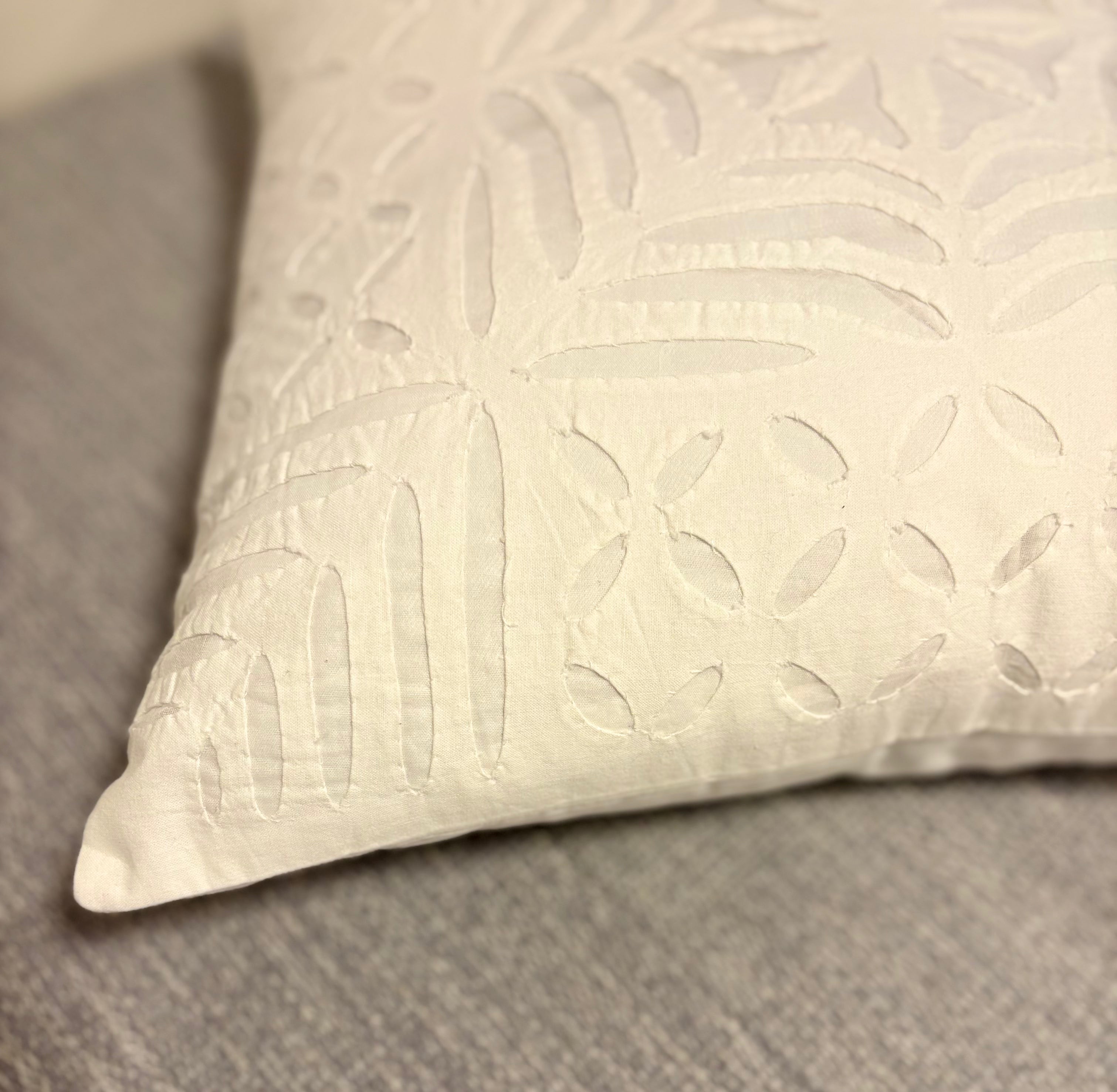 Appliqué Cushion Cover - Warm Snow