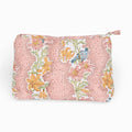 Block Printed Quilted Pouch L Rose Meher
