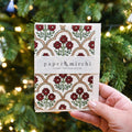 Hand Block Printed Greeting Card - Trellis Cherry